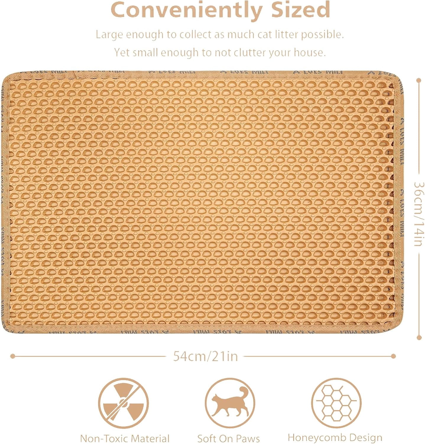 Double Layer Cat Litter Mat, Honeycomb Design, Urine Waterproof, Easy Clean