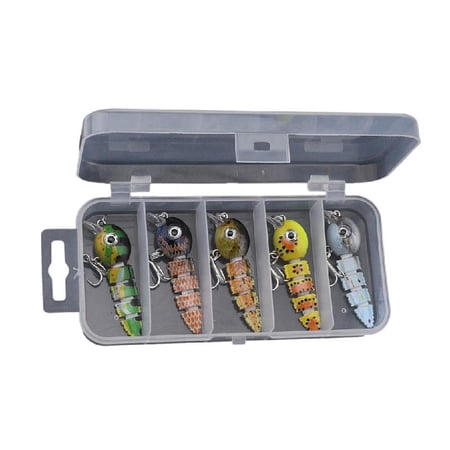 BQBQERT 5pcs Swimming Lures Multi Jointed Swimbaits with Hook 5.5cm Fishing Lure Artificial Hard Baits for Trout