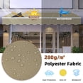 thumbnail image 2 of MEETWARM 9.8'x 8.2' Patio Awning Retractable Awning Cover for Sunshade Shelter, Outdoor Patio Canopy with Manual Crank Handle/Water-Resistant 280g/m² Polyester for Patio, Balcony, Yard, Beige, 2 of 7