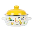 thumbnail image 5 of VAETTLO 3Pcs Vintage Enamel Stock Pot Set with Lid,34oz/51oz/68oz Retro Flower Cooking Pot, Flat Bottom Stew Pot with Dual Handles for Induction & Gas Stove Kitchen Use, 5 of 8