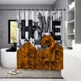 thumbnail image 4 of FOCUSNORM Jolis Rideaux de Douche pour Salle de Bain Imprimé de Lettres Motif Rose Transparence Forte Rideau de Douche Mode, 4 of 6
