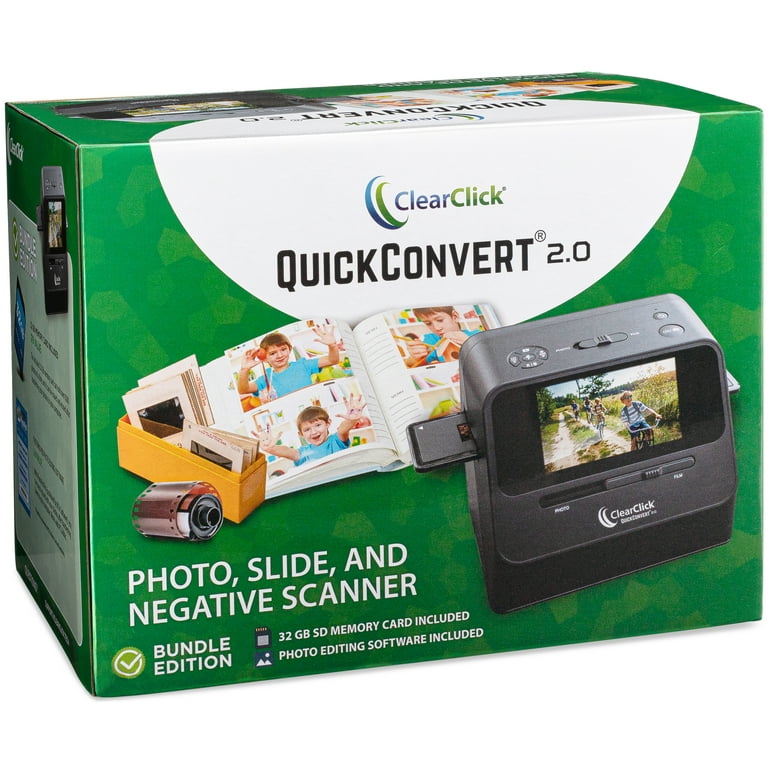 ClearClick 14 MP QuickConvert 2.0 Photo, Slide, and Negative Scanner - Scan  4x6 Photos & 35mm, 110, 126 Film 
