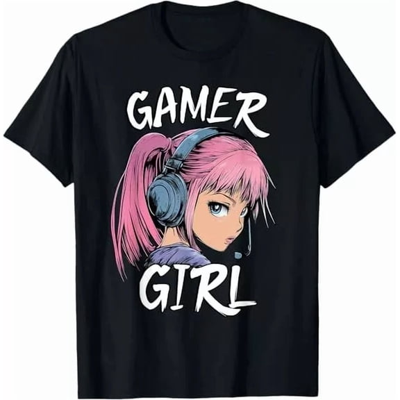 Gamer Girl Video Gaming Graphic Computer Game Unisex T-Shirt up to size 5XL