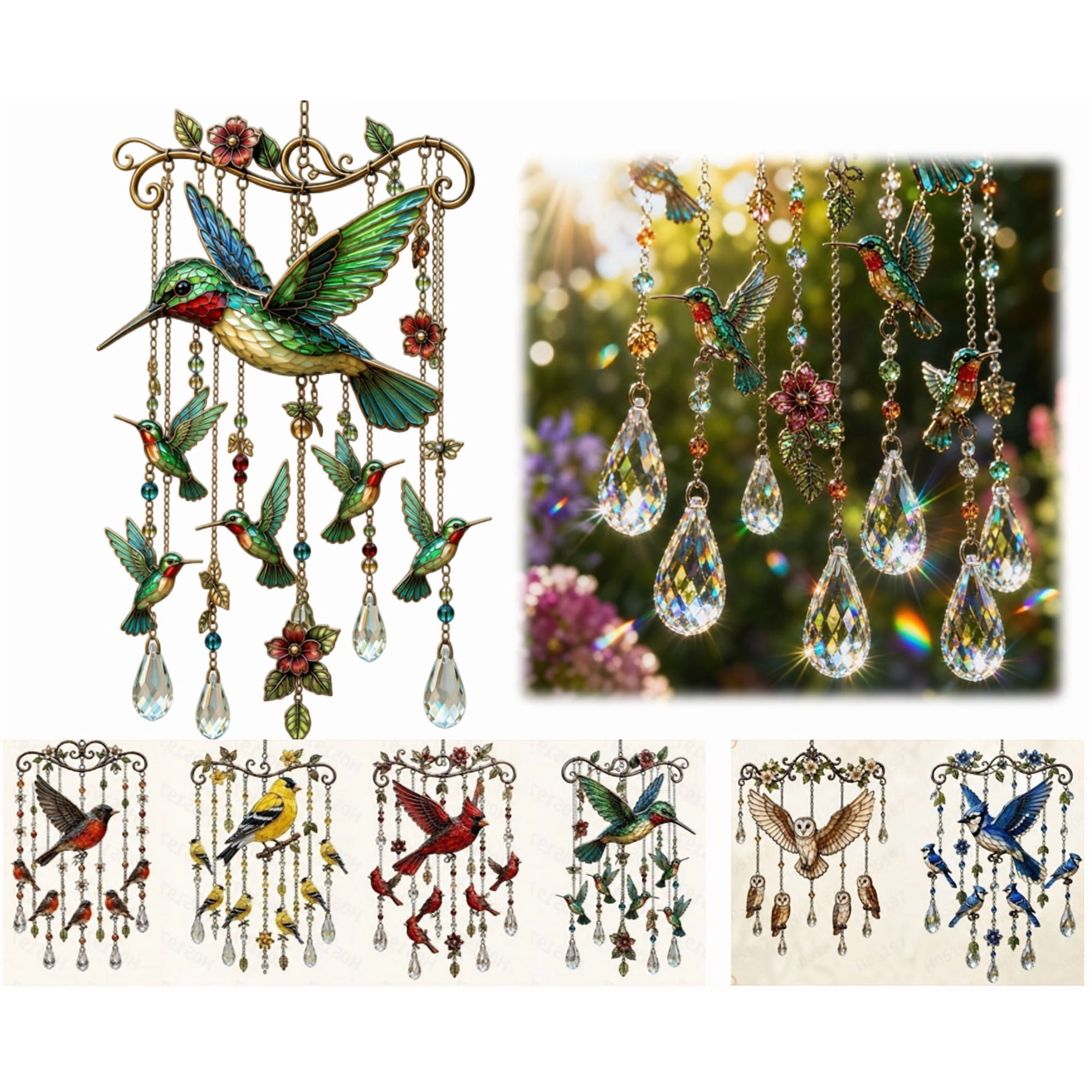 Graceful Hummingbird Wind Chime Elegant Hanging Wind Chimes For Outside Charming Garden Yard Patio Decoration Thoughtful Memorial Gifts For Women