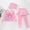 Pink, variant on YANGXINX Girl's Swimsuit 3 Piece Cute Print Long Sleeved Rash Guard Bathing Suits with Skirt Pant Cap Vacation Swimwear swimsuit coverup for girl