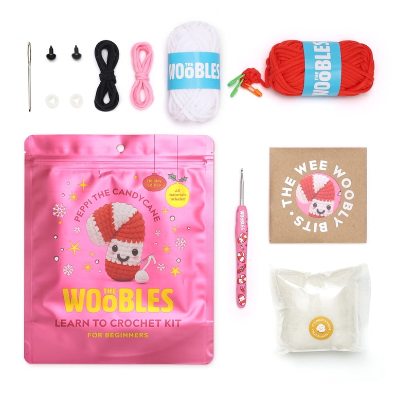 2 pack) The Woobles Beginner Crochet Amigurumi Kits - Peppi the