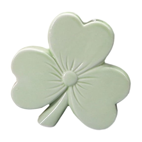 Bfogop Ceramic Shamrock-Shaped Flower Vase 4.5inch Small Clover Flower Vases Porcelain Multifunctional Pencil Holder Modern Aesthetic Desktop Organizer for Holiday Table Shelf Decor