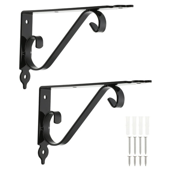 2 Sets White Shelf Wall Brackets Pallet Mounted Corner Iron Heavy Tripod Wrought
