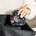 thumbnail image 6 of Sanitary Napkin Storage Bag, Yellow Pin k Flowers Floral Pattern Portable Menstrual Pad Bag for Teen Girls Store Panty Liners Tampons Sanitary Pads for Women Ladies, 6 of 6