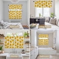 thumbnail image 6 of Golden Chrysanthemum Kitchen Curtains Sets for Windows 24 Inch Length, Farmhouse Bees Floral Burlap Rod Pocket Window Treatments Tier Curtains and Valances Set for Bedroom/Bathroom, 6 of 8
