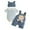 a-Sky Blue11458, variant on VNKIDY Girls Baby 3 Piece Outfit Striped Prints Short Sleeve Crewneck Bodysuit Cartoon Dog Patch Overalls With Hat For Daily Casual Wear Cozy Set