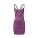thumbnail image 4 of Vestido cruzado sexy sin espalda con lentejuelas para mujer: vestido ajustado de color liso con mezcla de spandex, perfecto para fiestas/salidas nocturnas, varias tallas, 4 of 6