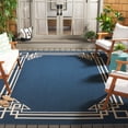 thumbnail image 2 of SAFAVIEH Courtyard Abagail Bordered Indoor/Outdoor Area Rug, Navy/Light Beige, 8' x 11', 2 of 8