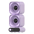 thumbnail image 2 of Dual Head Circulating Fan Desktop Mini Fan USB Charging Digital Display Portable Personal Fan for Office 1 Count, 2 of 7