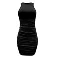 thumbnail image 4 of Summer Dresses, Dresses for Women,Women's Sleeveless Round Neck Pleated Bodycon Dress Stretchy Elastic Fit Casual Summer Flowy Comfortable Fashionable Trendy Outfit, 4 of 4