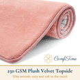 thumbnail image 3 of ComfiTime Bathroom Contour Rugs – 1 inch Thick Memory Foam, 20" x 23" Bath Mat for Toliet, Soft Plush Velvet Top, Non-Slip,Ultra Absorbent, Small, Large & Long Rugs for Bathroom Floor, Peach, 3 of 11