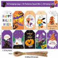 thumbnail image 1 of 50pcs Spooky Halloween Kraft Paper Labels with Hemp Rope and Ghost and Bat Printing - Perfect for DIY Gift Packaging and Decorations, 1 of 4
