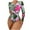 Hot Pink, variant on WREESH Womens One Piece Swimsuit Long Sleeve Rash Guard Swim Suits Round Neck Conservative Swimsuit Printed Bathing Suits Hot Pink