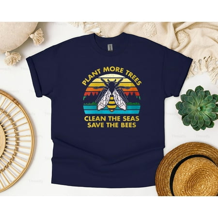 Threadly70 Classic Womens Plant More Trees Clean The Seas Save The Bees Graphic Style Environmental T-Shirt  SW  Hoodie  for Unisex  up to size 5XL.