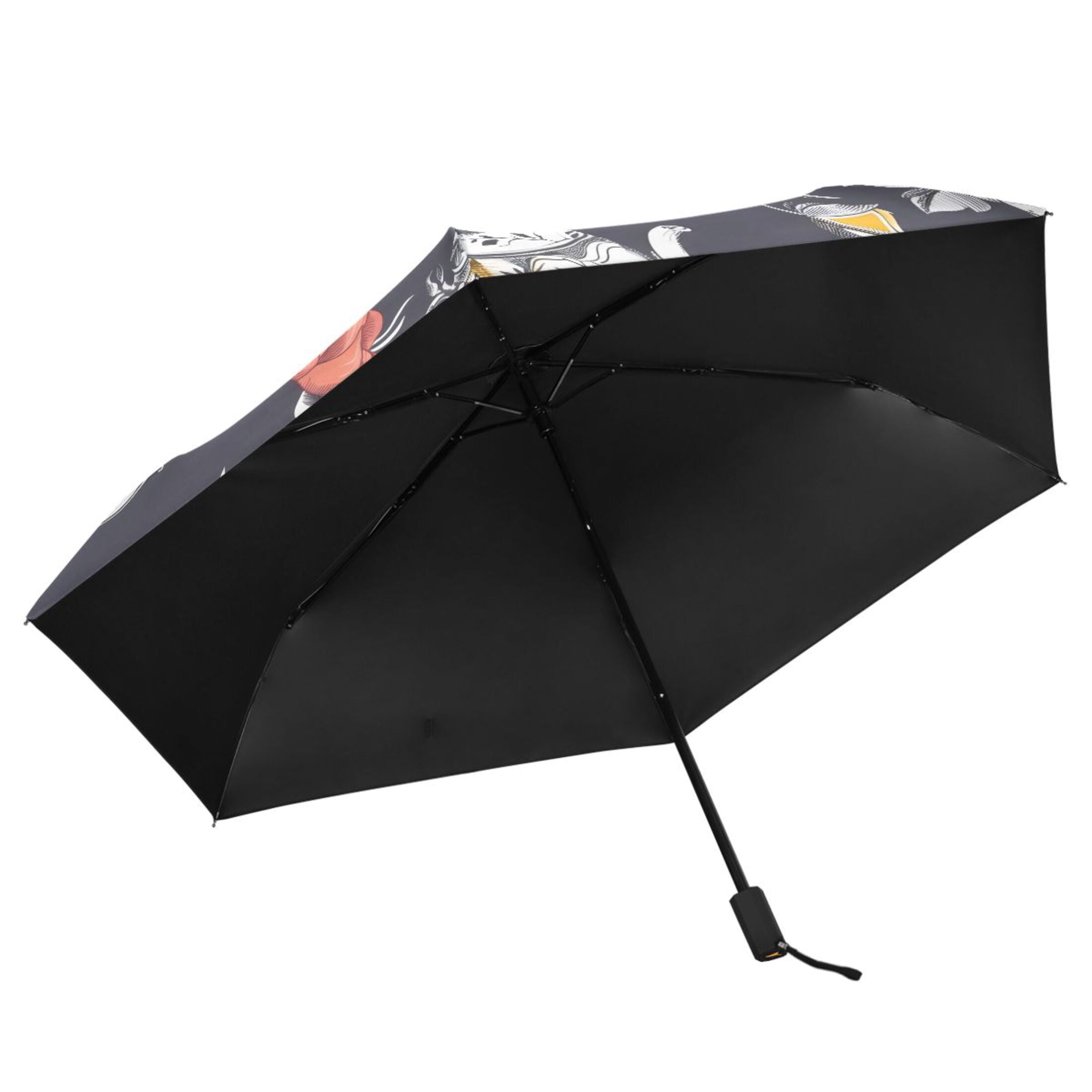Rose Flower Teacup Teapot Compact Sun Umbrella Windproof Travel Umbrellas for Rain Strong Portable UV Protection