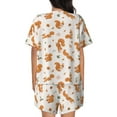thumbnail image 3 of Bingfone Cute Squirrel Fall Print Pajamas Sets for Women Soft Short-Sleeved Pjs with Lounge Shorts Two Piece Sleepwear, 3 of 8