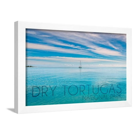 80 Tortuga Art - Dry Tortugas National Park, Florida - Sailboat Scene Framed Print Wall Art By Lantern Press