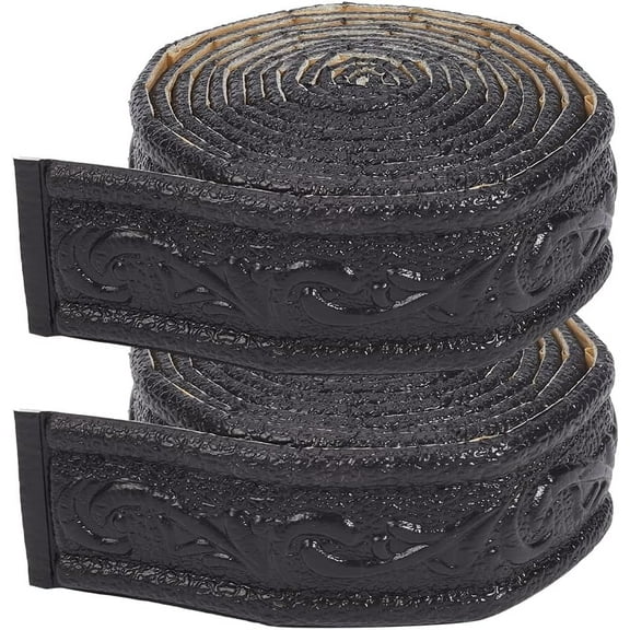 180" x 2" Black 3D Peel Stick Foam Molding Trim Self Adhesive Stick Flexible Sticky Wall Edging Lines Baseboard Wall Base Moulding Trim