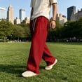 thumbnail image 4 of GrmtClth Mens city commute pants elegant premium drape texture wide leg casual trousers loose oversized silhouette daily travel outfit Red XL, 4 of 7