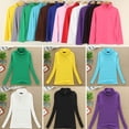 thumbnail image 2 of Womens Long Sleeve Mock Turtleneck Crew Stretch Slim T Shirt Layer Top, 2 of 6