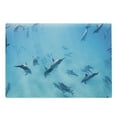 thumbnail image 1 of Hawaiian Cutting Board, Group of Dolphins in Hawaii Wildlife Underwater Animals Tropical Aquatic Nature Picture, Decorative Tempered Glass Cutting and Serving Board, Large Size, Blue, by Ambesonne, 1 of 1