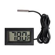 Qooltek Digital LCD Thermometer Temperature Gauge Aquarium Thermometer with Probe for Vehicle Reptile Terrarium Fish Tank Refrigerator(Fahrenheit)