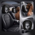 thumbnail image 3 of 2 Pcs Car Headrest Covers, Funny Halloween Ghost Face Auto Seat Headrest Protector, Soft Polyester Fabric Stretchy Seat Head Rest Cover for Car Vehicle Truck SUV, 3 of 8