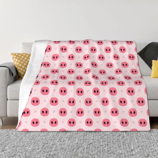 Balery Pig Noses Manta de Franela con Dibujo, Lujo Ultra Suave y Cálido, Antipelusa y Resistente a las Arrugas para Cama, Sofá, Camping -40"x30"