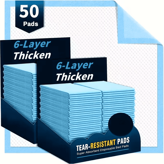 Extra Large Thickened Disposable Puppy Pads – Super Absorbent 6-Layer Leak-Proof Training Pads for Dogs (24×24 / 28×34 Inch)