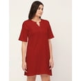 thumbnail image 3 of Moomaya Sleepwear, Solid Night Dress For Women, Jersey Sleep Shirt Lounge Dress, 3 of 8