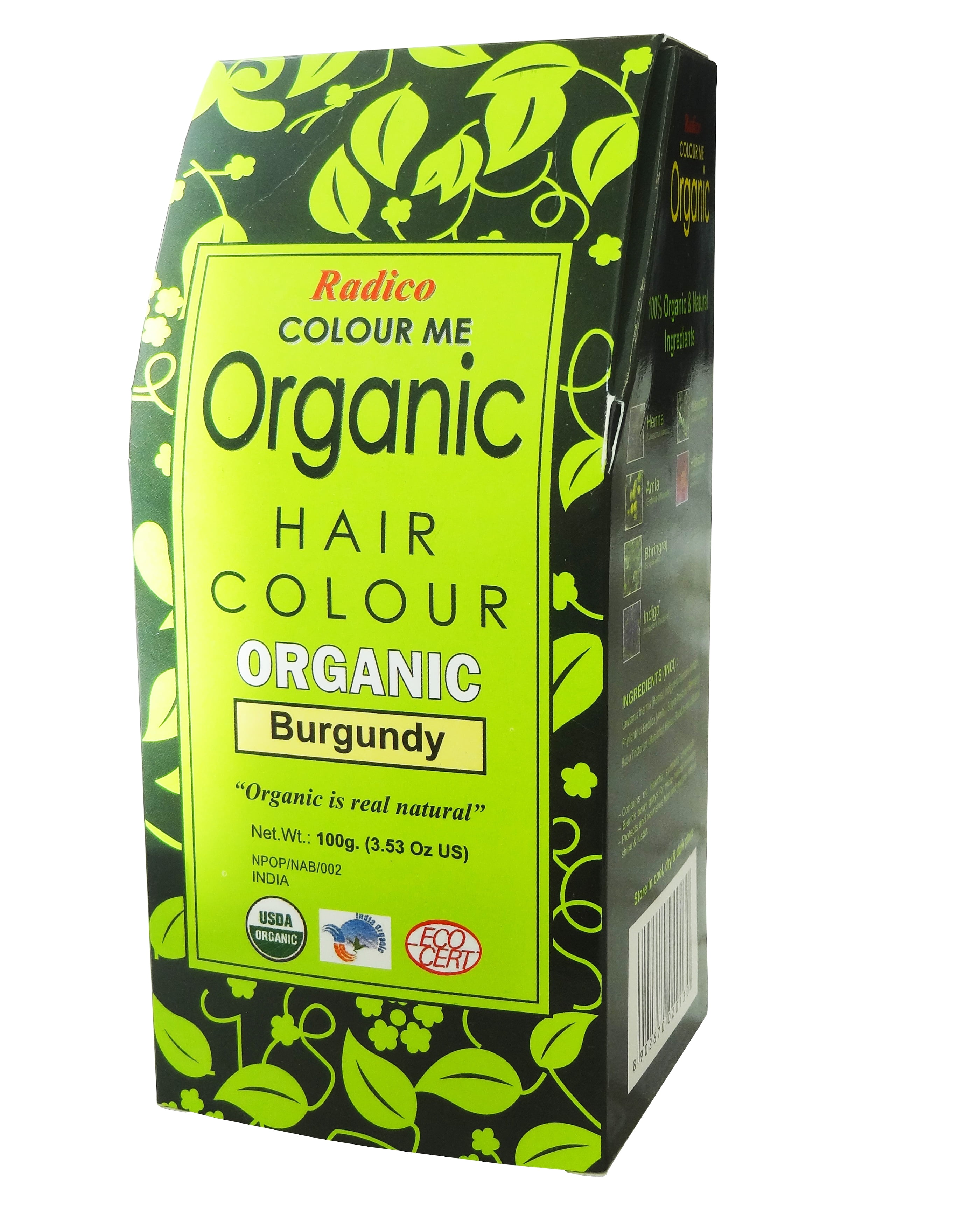 Radico Color Radico Colour Me Organic Natural Hair Colour - Burgundy 100g - Walmart.com