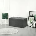 thumbnail image 5 of Seville Classics Foldable Storage Bench Ottoman non-woven Polyester, Charcoal Gray, 5 of 7