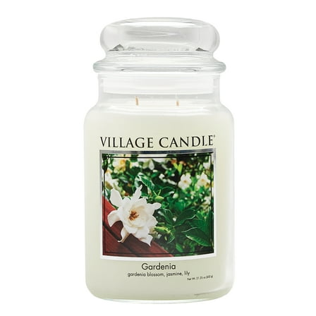 Village Candle Gardenia Scented Candle, Large 21.25 oz Apothecary Jar