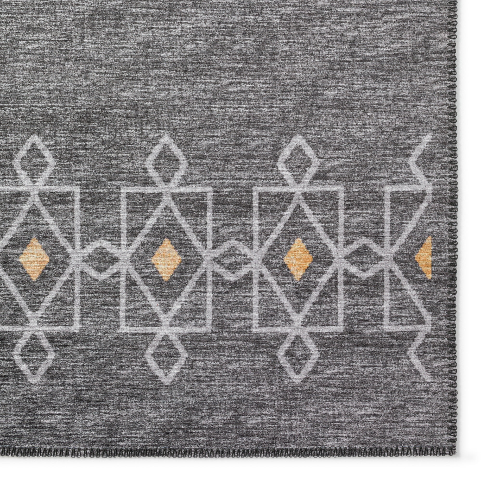 Yuma Indoor/Outdoor Grey Southwest 8’ x 10’ Non-Skid Area Rug