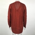 thumbnail image 4 of VISALY Long Cardigans Button Down Cardigans Womens Patchwork Cardigan Long Sleeve Open Front Knit Sweaters Coat Pockets Crochet Cardigan Baggy Cardigan Red L, 4 of 8