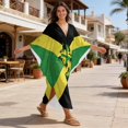 thumbnail image 4 of Xixirimido Butterfly & Jamaican Flag Print Kaftan Dresses for Women Plus Size V Neck Caftans Long Batwing Sleeve Beach Cover Ups Summer Beach Dress, 4 of 7