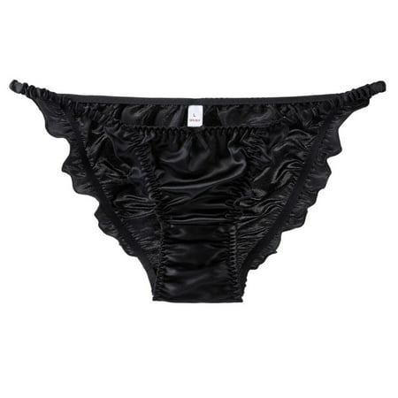 

Womens Silk Soft Panties Ruffle Panties Thongs Briefs G String Bikinis Underwear