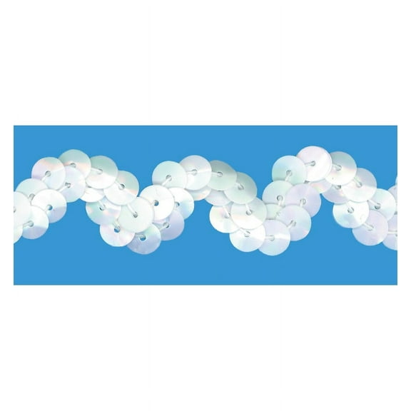 WHITE IRIS 5/8 INCH SEQUIN RIC RAC