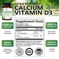 thumbnail image 3 of Calcium Supplement with Vitamin D3-1200 mg Calcium per Serving with D3 for Best Absorption - Supports Immune Health, Bones & Teeth - Nature's Calcium is Bottled in USA for Women & Men - 60 Tablets, 3 of 10