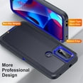thumbnail image 6 of SaniMore for Motorola Moto G Play 2023 Case, 3-Layer Shock Absorbing Non-Slip Stripes [Soft Silicone Rubber] [Hard PC Bumper] Military Grade Shockproof Protective Cover for Moto G Play, Navy Blue, 6 of 8
