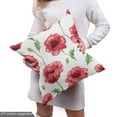 thumbnail image 4 of Ambesonne Poppy Flower Fabric by the Yard Upholstery, Aquarelle Ornamental, 3 Yards, Coral Green White, 4 of 4