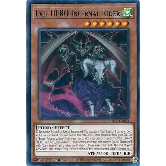 YuGiOh Supreme Darkness Common Evil HERO Infernal Rider SUDA-EN003