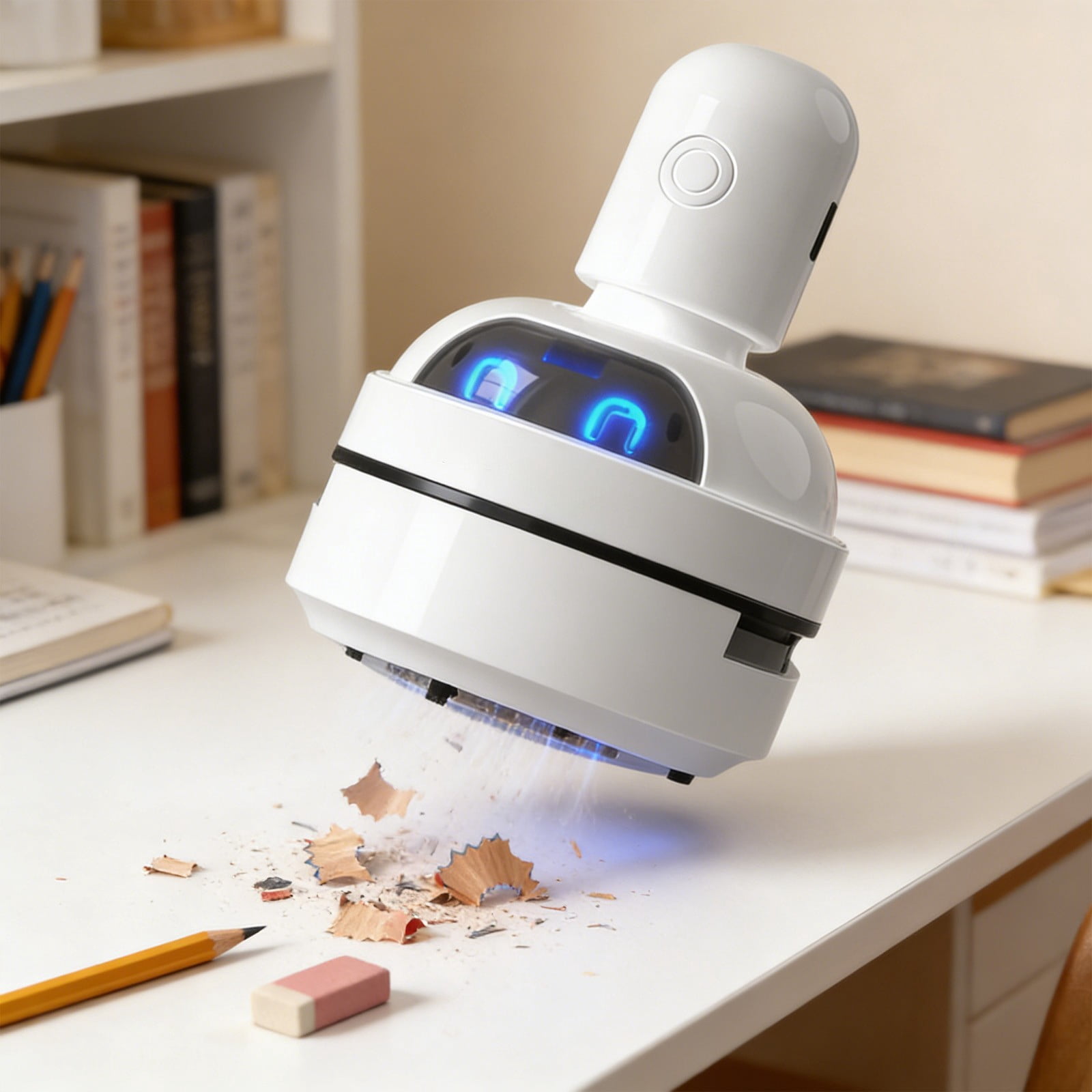 Xheghe Cartoons Desktop Vacuum Cleaner Eraser Dusts Cleaner Cleaning Tool Office Desk Keyboard Pencil Shavings Dusts Remover