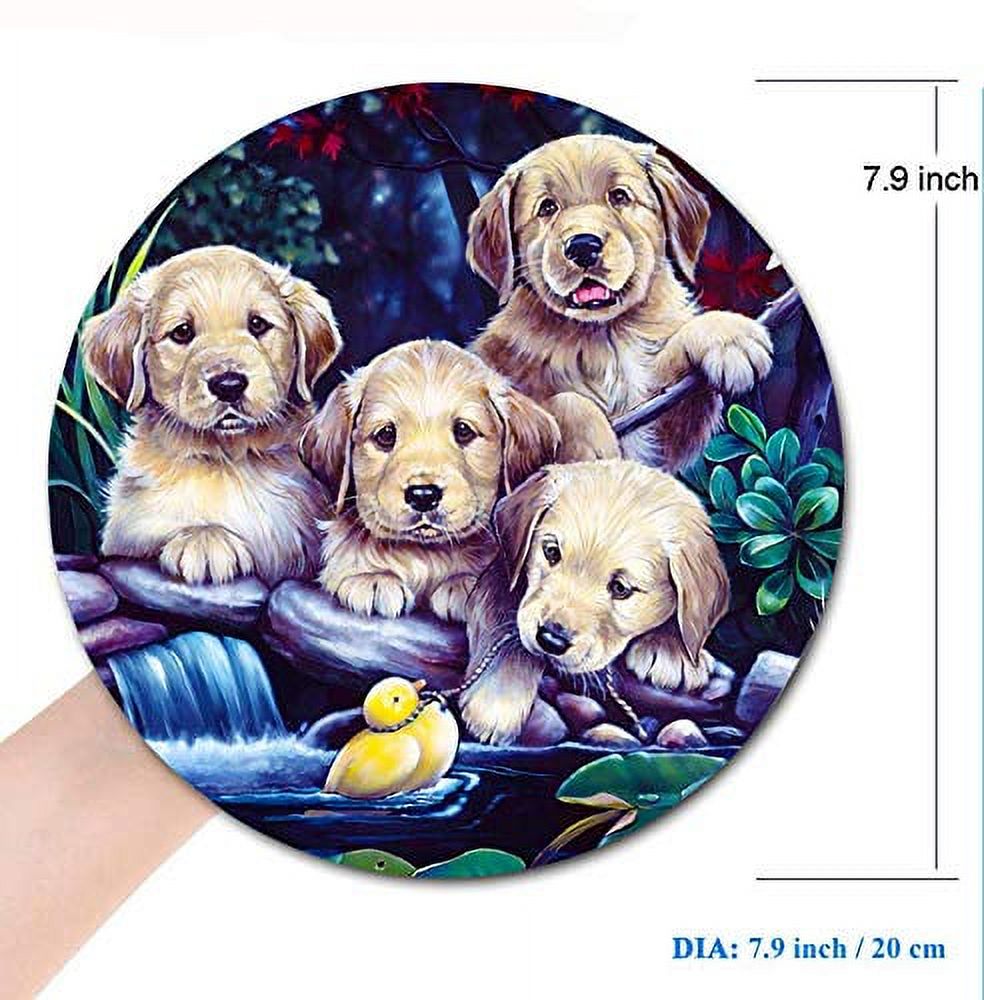 Dog Playing Toy Duck Round Mouse Pad,Beautiful Mouse Mat, Cute Mouse Pad with Design, Non-Slip Rubber Base Mousepad, Waterproof Office Mouse Pad, Small Size 7.9 x 0.12 Inch - image 4 of 7