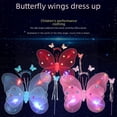 thumbnail image 3 of Alas de mariposa luminosas para decoración de espalda de niña, juguete flash para niños, maravillosa varita mágica de hadas, juego de tres piezas de hadas de flores, 3 of 6